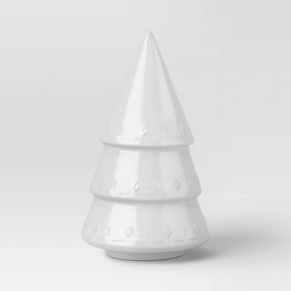 Set 2 | Large & Medium Ceramic Christmas Tree White - Threshold